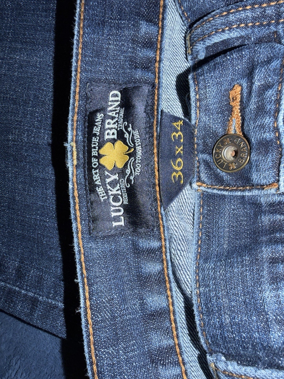 Blue Medium Wash Logo Accents 5-pocket Men