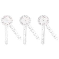 3pcs Goniometer 12 Inch 360 Degree Plastic Protractor Transparent Angle Ruler