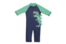 Boys Rash Guard Shirts Piece Swimwear Green Dinosaur Short Sleeve UPF50 Sun ...