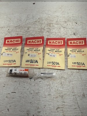 New Lot Of 50 Nachi #78 Drill Bits 501A Straight Shank HSS Twist Machinist