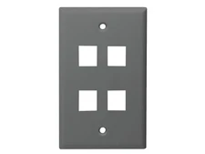 Monoprice Mid-Size Keystone Plate 4 Port, Gray, UL