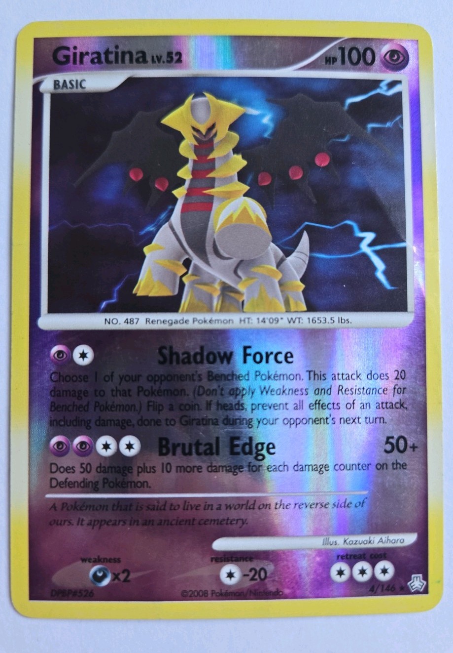 Pokémon Giratina Legends Awakened Holo Rare Basic LV.52 2008 Mid Era Card