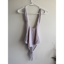 Lululemon Lavender Draped Tie Knot Bodysuit Sleeveless Yoga Studio Tank Top
