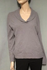 Carole Little Gray Angora Rabbit Hair blend Sweater L Large