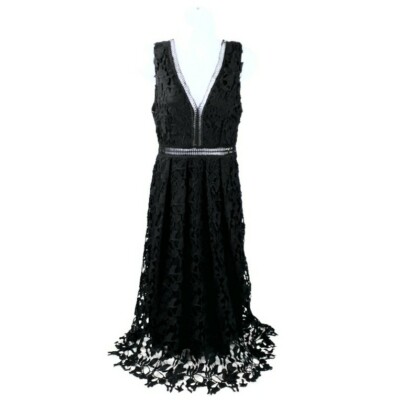 Romeo & Juliet Couture Sleeveless Lace Overlay Dress Womens Black Medium  NWT | eBay