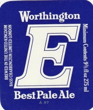 BEER BOTTLE LABEL - WORTHINGTON BREWERY - E BEST PALE ALE (A 97)