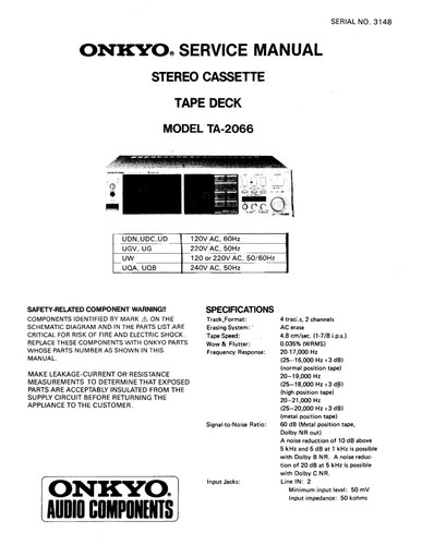 Service Manuel D'Instructions pour ONKYO TA-2066