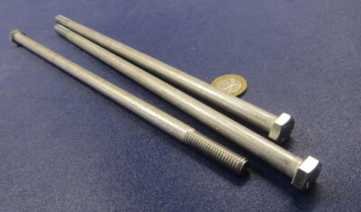 18-8 Stainless Steel Bolt, PT, 3/8''-16 x 11.0'' Length, 3 pcs