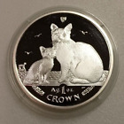 2008 Isle of Man 1 Crown Proof 1oz .999 Fine Silver Burmilla Cat in Capsule 08B