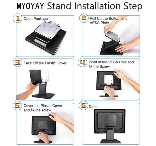 Adjustable LCD Monitor Stand Folding Metal Desk 10-27" VESA LCD Monitor Holder - Picture 5 of 10