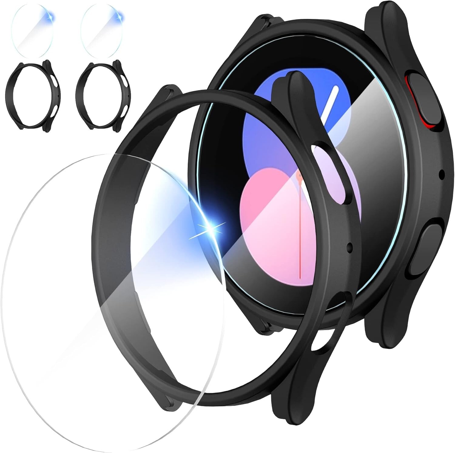 2+2 Pack 9H Hardness Tempered Glass Screen Protector for Samsung Galaxy Watch 5