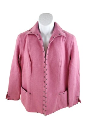 Neiman Marcus Women's Blazer Jacket Size L Large Pink Long Sleeve
