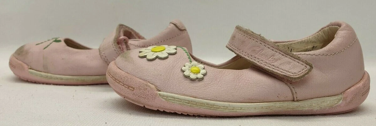 CLARKS Baby Girls Infant Size UK EU 21 Pink Floral First Shoes | eBay