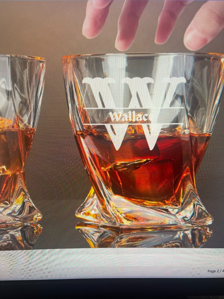 Custom Engraved Logo, Name, Initial Whiskey Glass 10 oz Twisted Rocks ...
