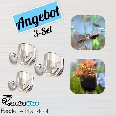 Aquarium Fisch Futterschale Garnelen Feeder Artemia Mückenlarven Pflanztopf Deko