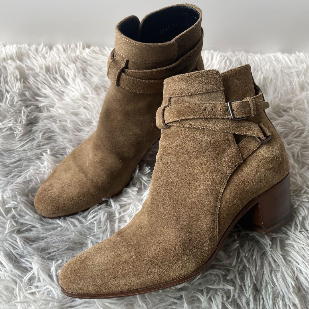 YSL Saint Laurent Beige Suede Jodhpur Ankle Boots, 36/US 6 YSL Saint Laurent Beige Suede Jodhpur Ankle Boots, 36/US 6