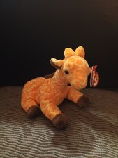 RARE RETIRED 1995 TY BEANIE BABY "TWIGS" THE GIRAFFE WITH PVC PELLETS /ERRORS