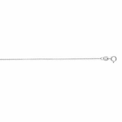 0,85 mm ovale Zopfkette Halskette echt 14 Karat Weißgold