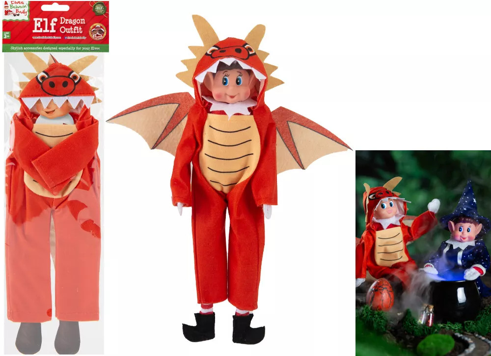 Elfo Muñeca Dragón Rojo Disfraz Comportarse Mal Ropa Adviento Navidad Muñecas