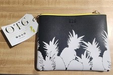 Nwt - Otg247 On The Go Twenty Four Seven #4 Top Zip Clutch Bag - B&w Pineapple