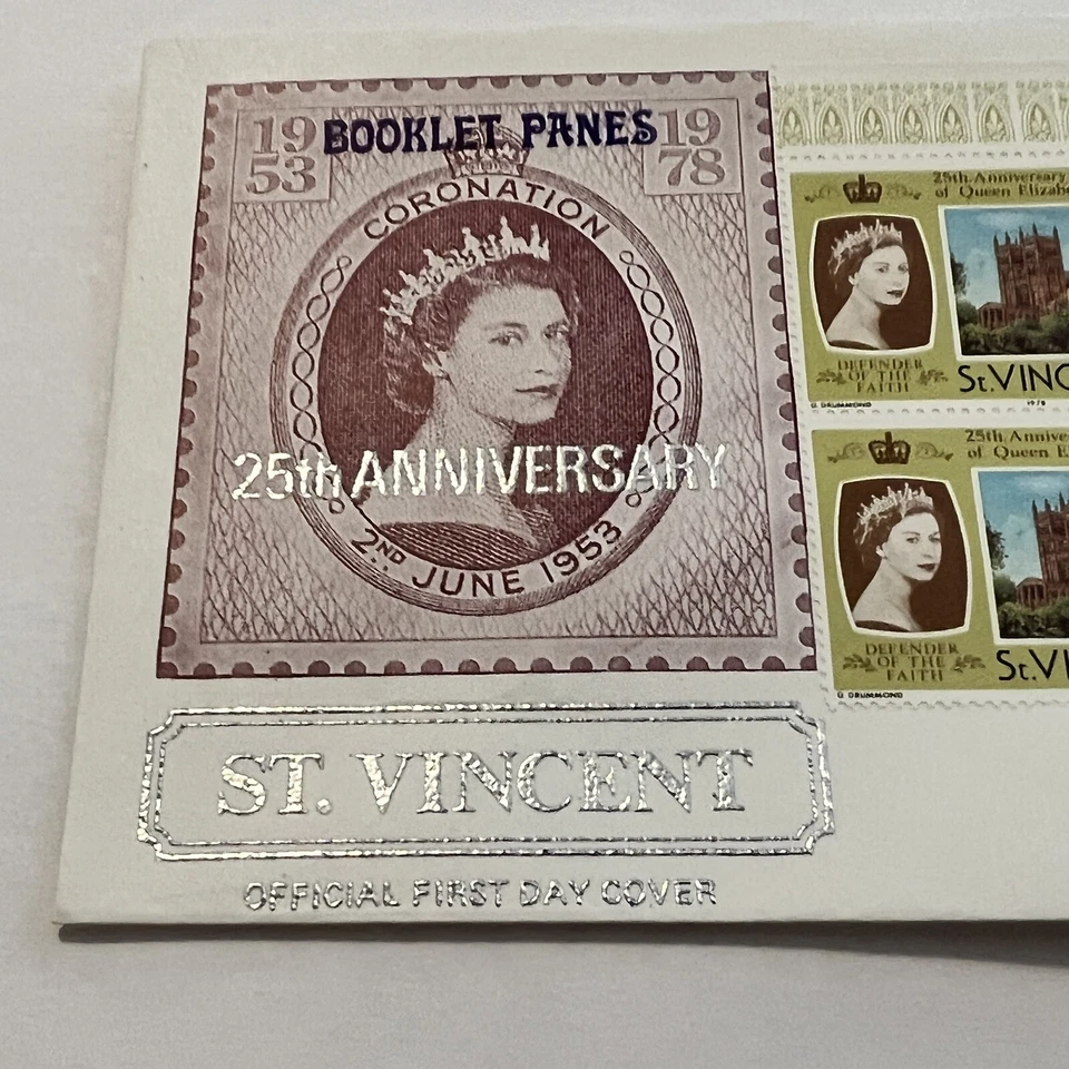 1978 ST. VINCENT FDC COVER SILVER JUBILEE CACHET STAMP PAIRS QUEEN ELIZABETH II - Image 2 of 4