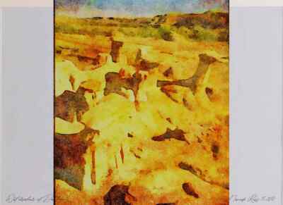 Canada 230018 Sandstone Hoodoo Formation Alberta A4 Watercolour print