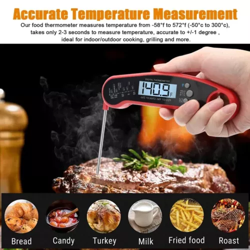 Termometro digitale lettura istantanea carne veloce per cucina alimenti cottura barbecue griglia - Foto 5 di 10