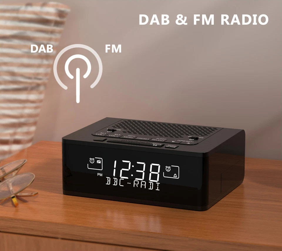 DAB DAB+/FM Radiowecker mit 40 Preset Stationen UKW Uhrenradio Wecker mit Zwe... - Bild 3 von 4