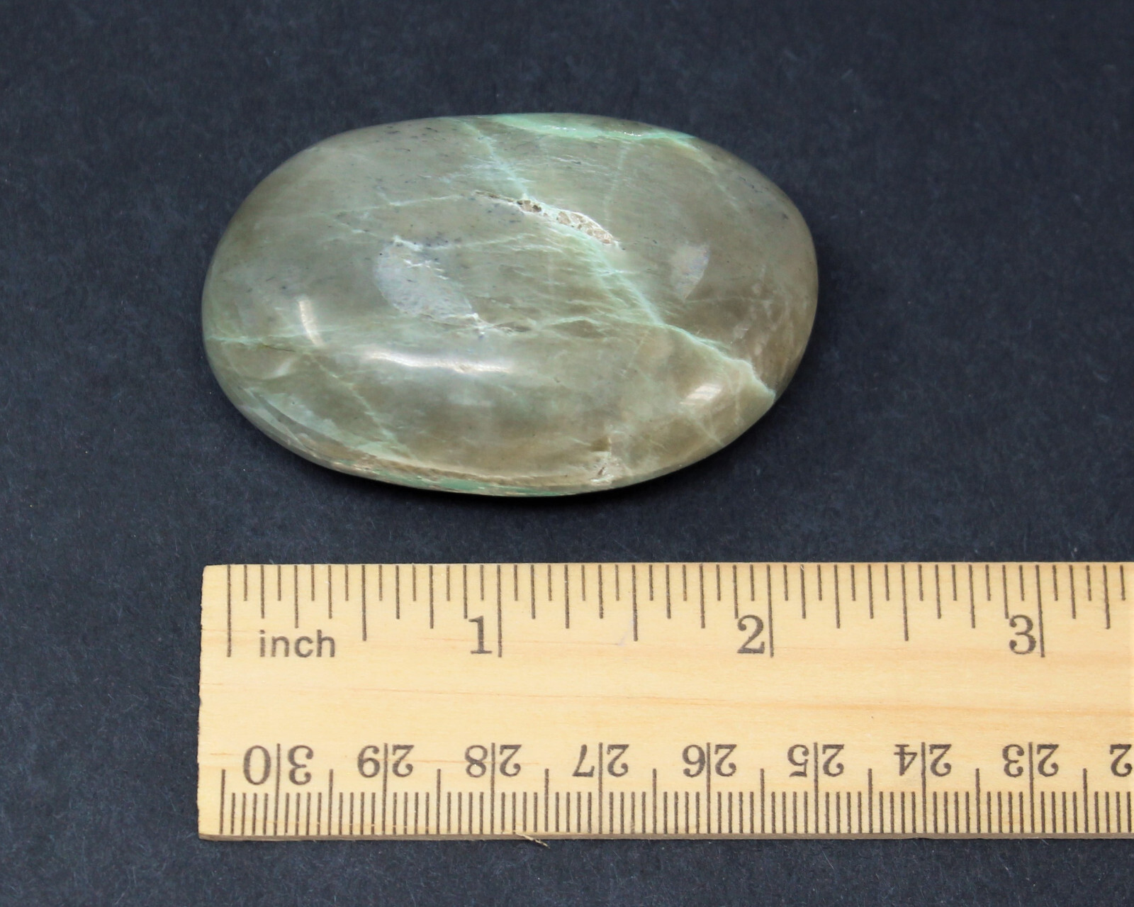 Small Natural Garnierite Palm Stone / Green Moonstone Crystal Pebble, 1.5 - 2"
