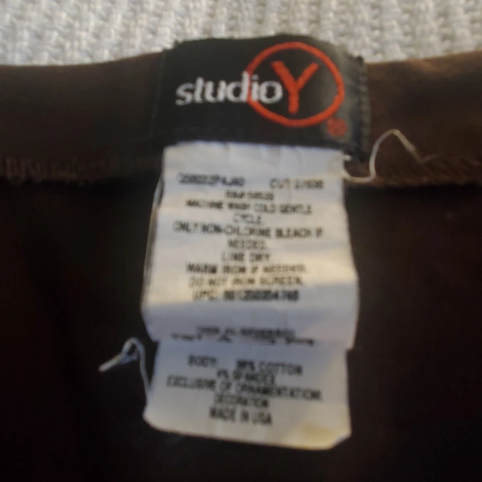 Falda para mujer Studio Y talla 9 marrón adornada floral Foto 4 de 4