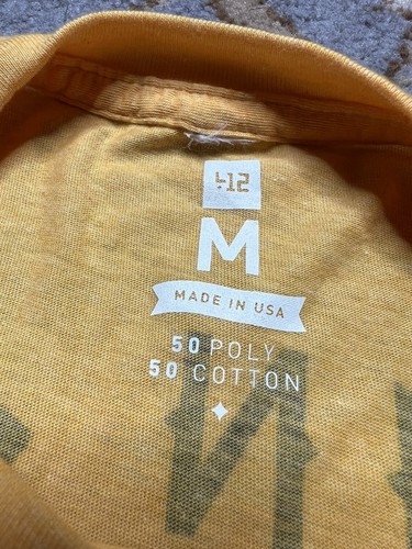 Four One Two T Shirt Uomo Medium Giallo 412 Hometown Is Hero Pittsburgh - Foto 4 di 4