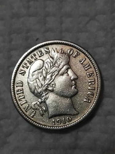 1910 Barber Dime In Extra Fine Or AU Condition In My Opinion. #145