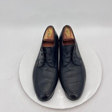 Prada Men Size 8.5E Black Leather Apron Toe Lace Up Derby Dress Shoes