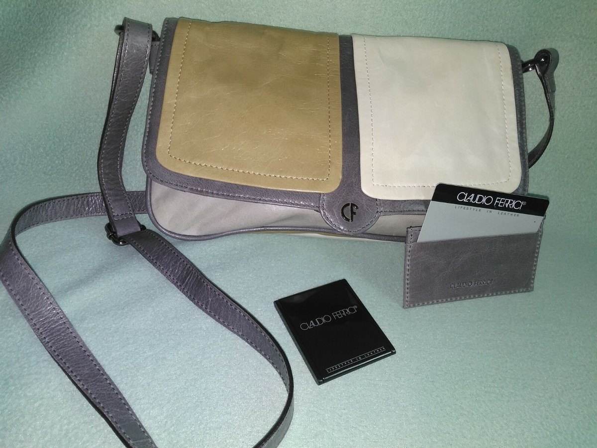 CLAUDIO FERRICI authentic multicoloured Leather Flap Shoulderbag