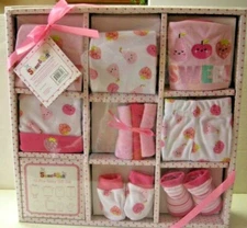 Baby 10 Pc. Gift Set, 0-6 Mos., Fruit Theme By Sweet & Soft, Girl, Brand New