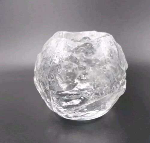 *Large* Crystal Snowball Candle Holder (Kosta Boda of Sweden) - Picture 3 of 12