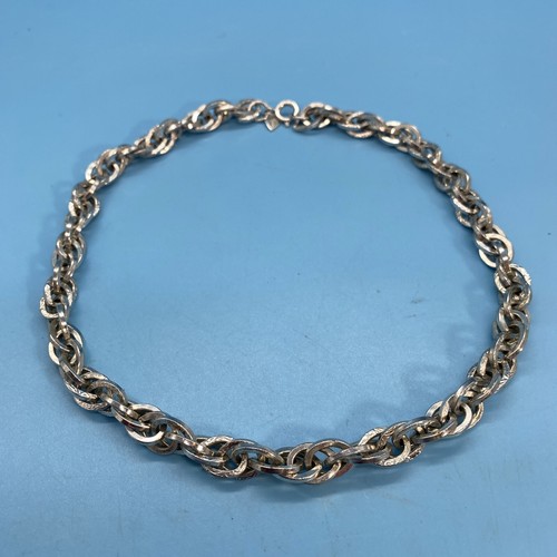 Sarah Coventry Silver-Tone Intricate Link Twisted Oval Chain Necklace 16” VTG - Picture 12 of 13