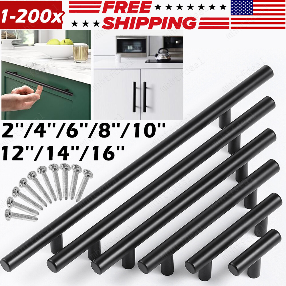 Black Kitchen Cabinet Door Drawer Pulls Stainless Steel Draw