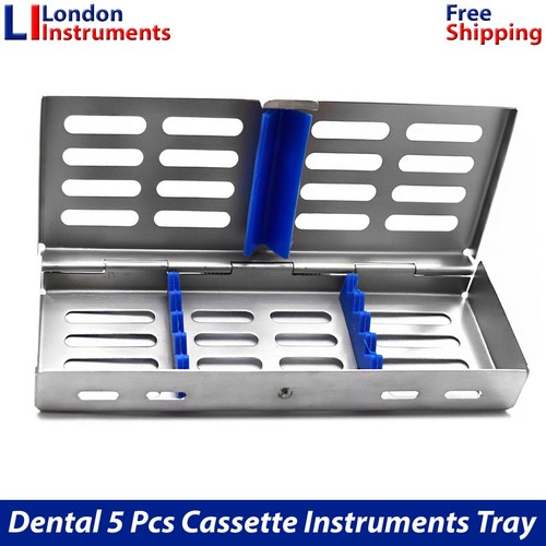 Estante de casete de esterilización sostiene 5 piezas instrumentos quirúrgicos dentales bandeja caja CE - Imagen 4 de 5