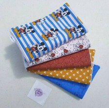 Baby Burp Cloths Mickey Mouse Print x5 Pack Toweling Backed Handmade New