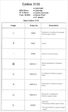 Caliber 3135 generic replacement parts - USA SELLER