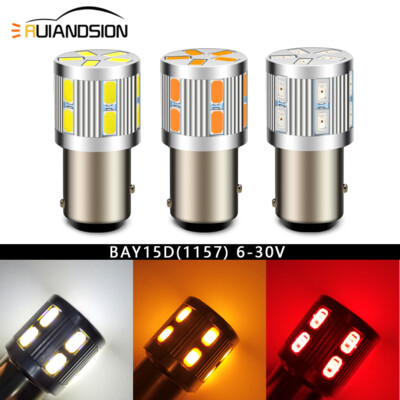 Ruiandsion 1157 LED Auto Signal Licht BAY15D Indikator Licht 6V Weiß/Gelb/Rot 2x