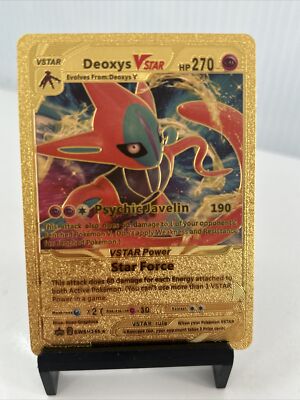 Deoxys VSTAR Gold Toned Foil Pokemon Card Fan Art Display Card HP270 | eBay