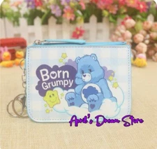 Care Bears Born Grumpy Bear ID Cardholder Coin Purse Keychain Wallet
