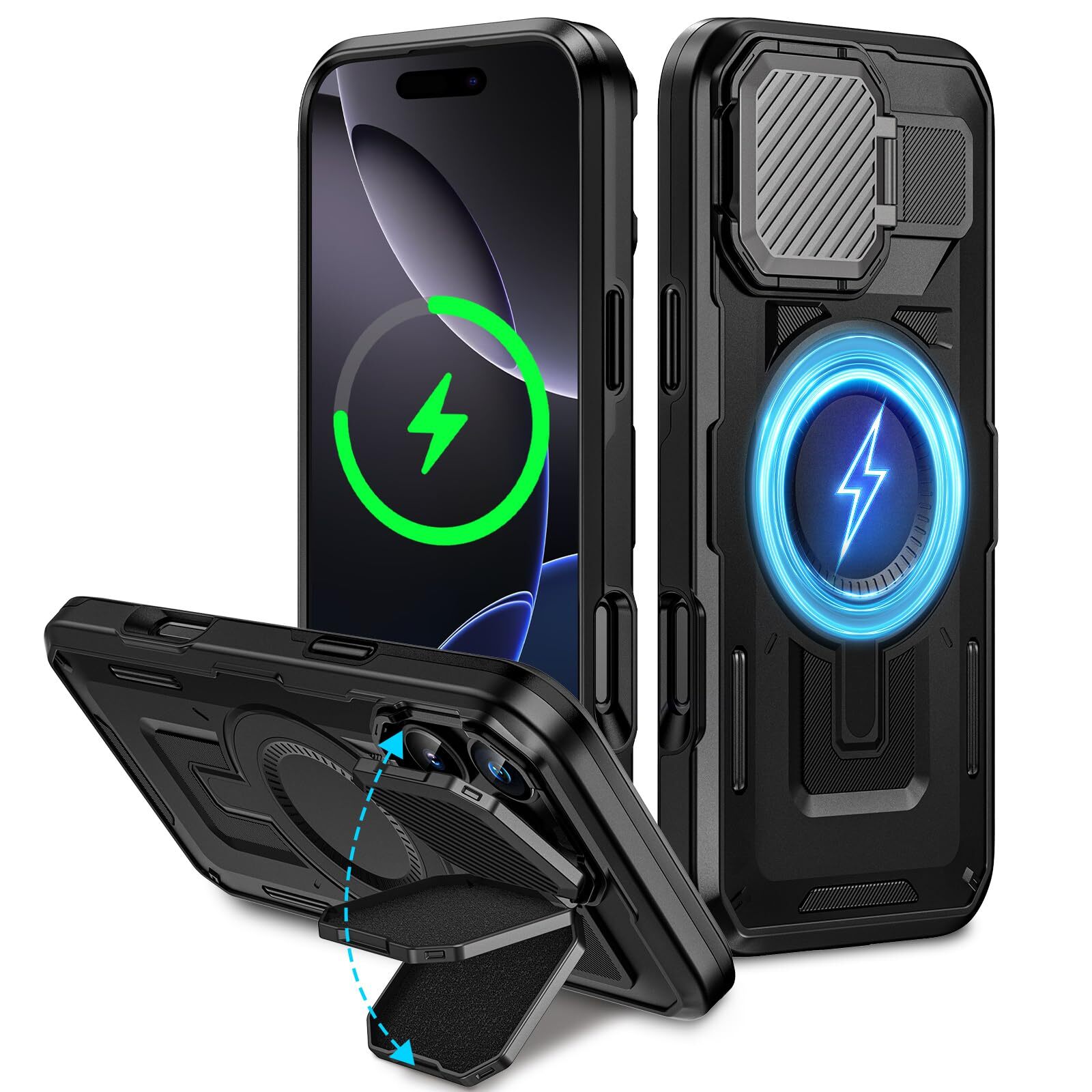 iPhone 16 Pro Max Case Heavy Duty Rugged Magnetic Defender Durable Phone Cover-image