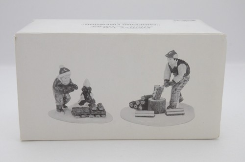 Department 56 The Original Snow Village "Chopping Firewood" Pre-Owned - Picture 7 of 9