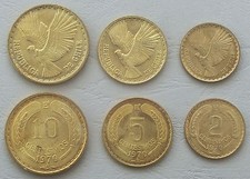 Chile 2,5,10 Centesimos Kursmünzensatz KMS 1965-1970 Kondor unz.