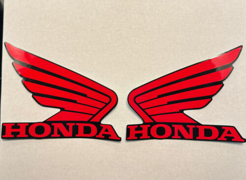 Honda Oem Nos 130mm Mark Wing Decal Red & Black for Atv Rincon, Foreman, Etc