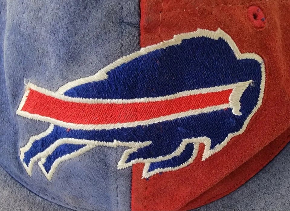 Винтажная РЕДКАЯ замшевая кожаная бейсболка Buffalo Bills кепка NFL Adj бейсболка красный белый синий - Изображение 4 из 4