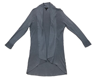 Eileen Fisher Cardigan S Dusty Blue Open Front High Low Knit Tencell Lyocell
